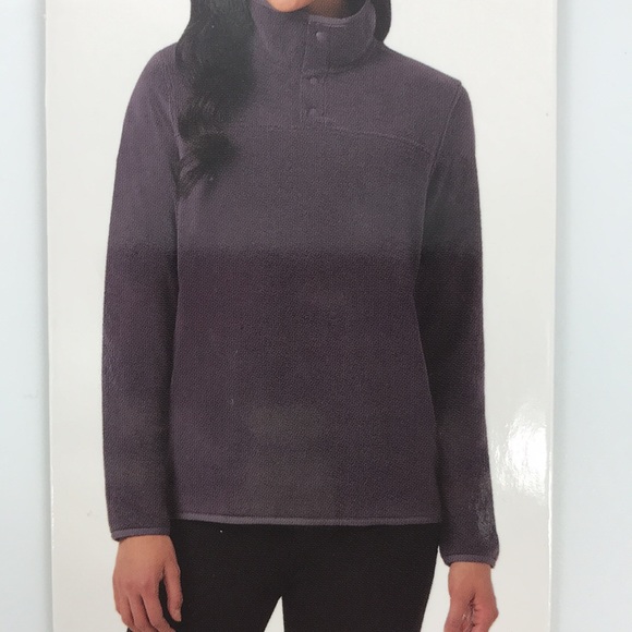 NEW 32 Degree Heat Gray Navy Sweater Size XL Snap-On Front Mock Neck Soft Fuzzy - Picture 2 of 16